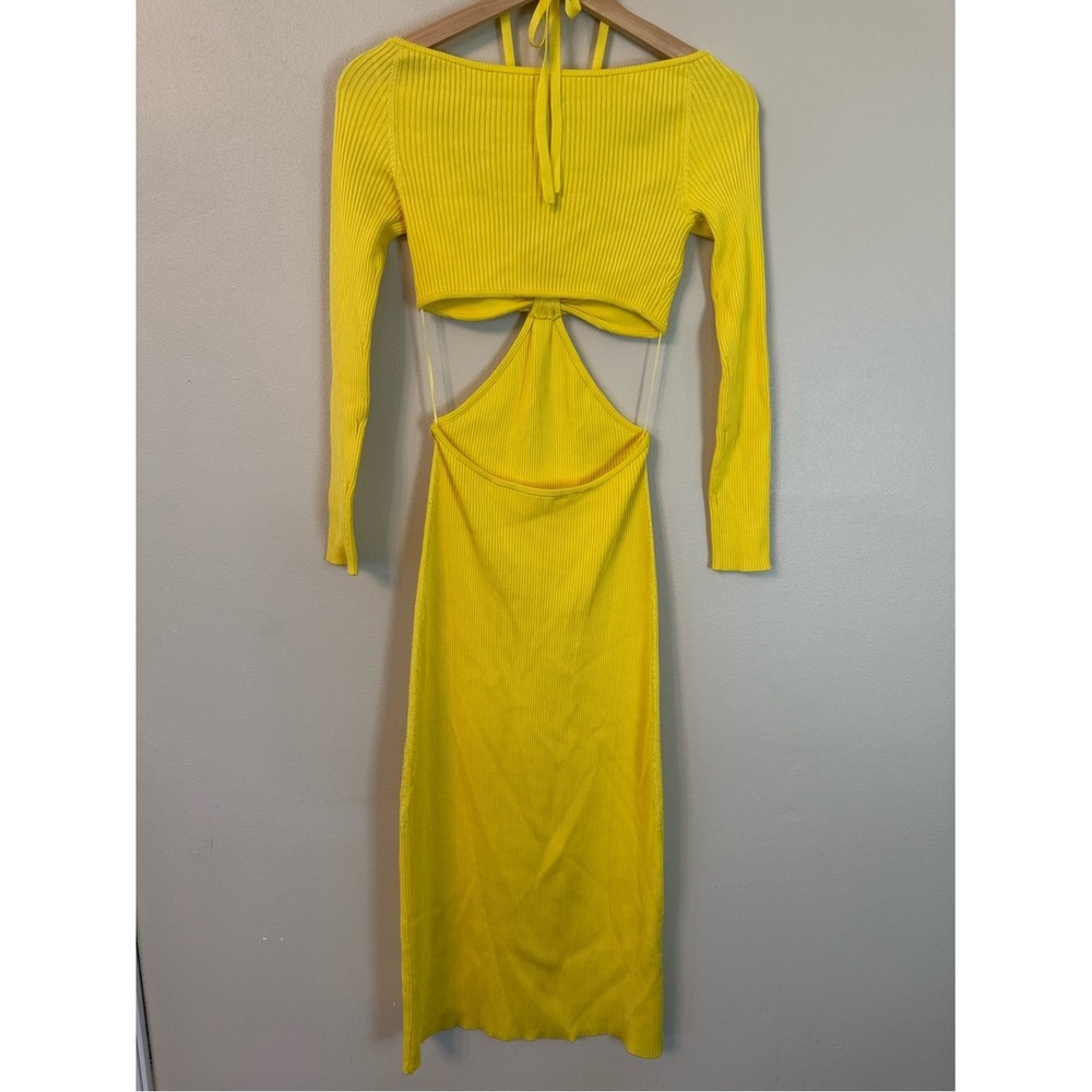 Cult Gaia Revolve Enzo Knit Cutout Midi Dress Tahdig Yellow Size S - Picture 6 of 9